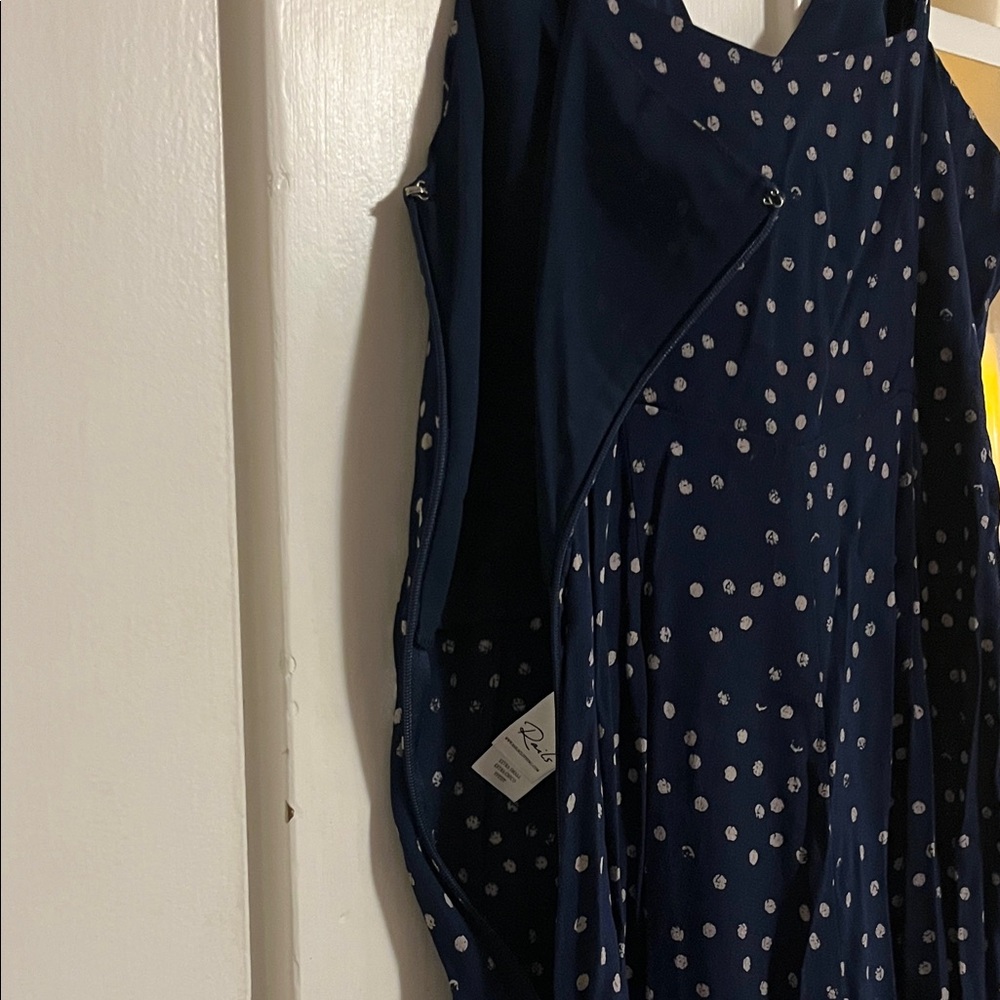 NWT Rails Navy Wide Legged Jumpsuit with Off White Polka Dots - Picture 7 of 9